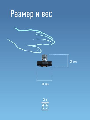 Фонарь налобный с зумом 3Вт ХРЕ литий 1200mAh зарядка micro USB шнур в компл. КОСМОС KocH3WZoo фото 4