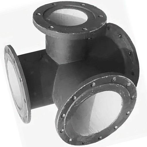 ППТФ 300 Тройник с пожарной подставкой фланцевый чугунный ЛАК ЦПП фото 1