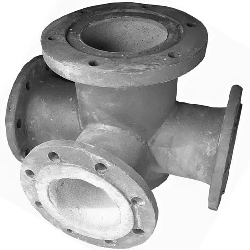 ППТФ 150х100 Тройник с пожарной подставкой фланцевый чугунный ЛАК ЦПП фото 1