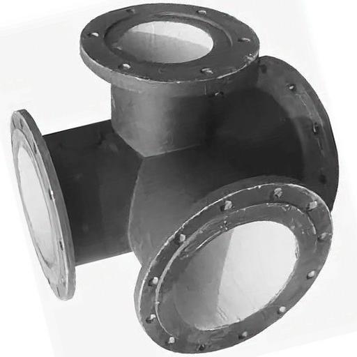 ППТФ 250х150 Тройник с пожарной подставкой фланцевый чугунный ЛАК ЦПП фото 1