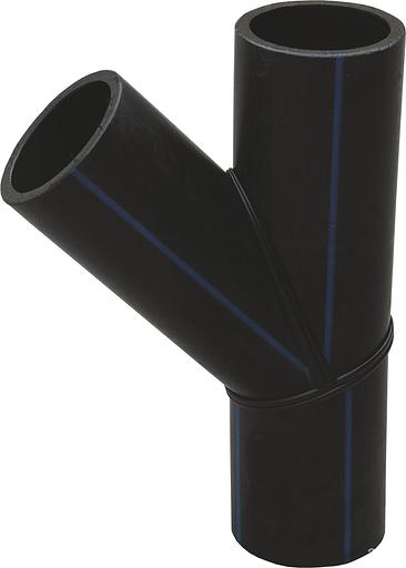 Тройник 160 45 гр. ПЭ100 SDR21 сварной сегментный полиэтиленовый ПНД фото 1