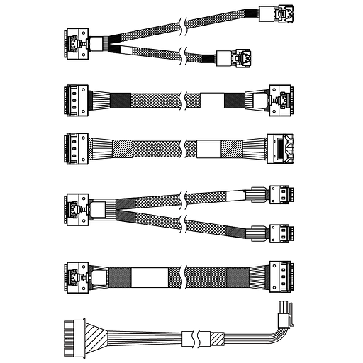 Комплектующие корпусов Lenovo ThinkSystem SR650 V3 2.5" Chassis Front BP1 SAS/SATA Cable Kit фото 1