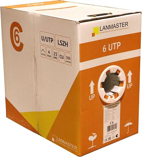 Кабель информационный Lanmaster LAN-6EUTP-PT-LSZH-GY кат.6 UTP 4 пары 23AWG LSZH внутренний 305м серый фото 1