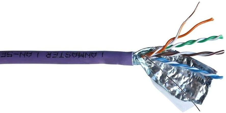 Кабель информационный Lanmaster LAN-6AFTP-HFLT-VI кат.6A FTP 4 пары 23AWG LSZH внутренний 305м фиолетовый фото 1