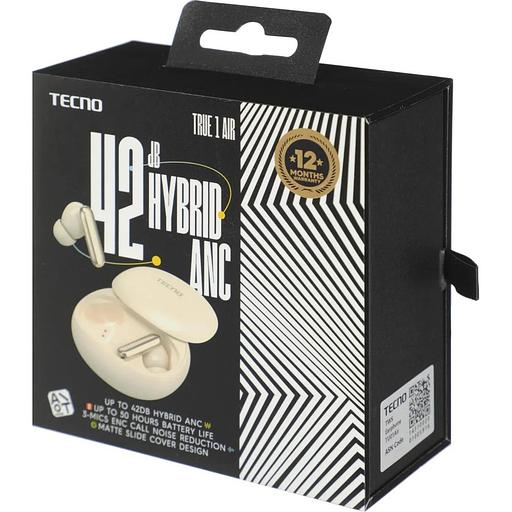 Наушники Tecno True 1 Air TU01 кремовый беспроводные bluetooth TU01 AIR CREAMY WHITE фото 9