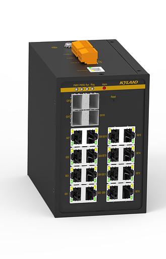 Управляемый коммутатор c 4 слотами 100/1000Base-X SFP, 16 портами 10/100Base-T(X) (разъем RJ45), два входа питания 24/48 В пост. фото 1