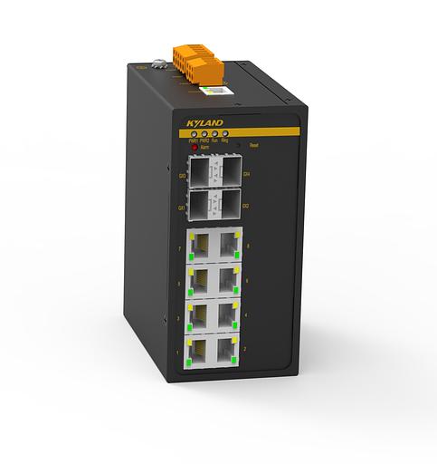 Управляемый коммутатор c 4 слотами 100/1000Base-X SFP, 8 портами 10/100Base-T(X) (разъем RJ45), один вход питания 110-240 В перем. или 110-220 В пост. фото 1