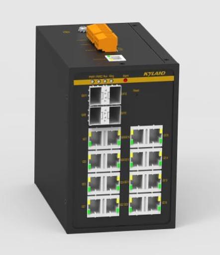 Управляемый коммутатор c 4 слотами 100Base-X SFP, 16 портами 10/100Base-T(X) (разъем RJ45), два входа питания 12 В пост., 24 В пост. фото 1