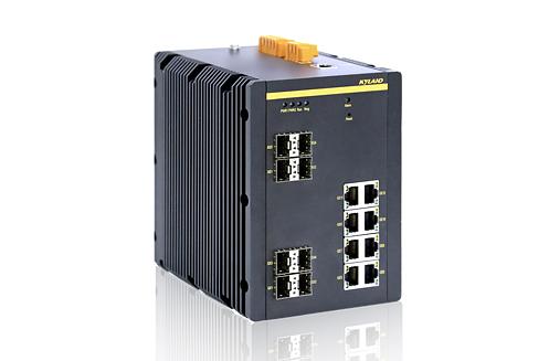 Управляемый коммутатор c 4 слотами 10GBase-X SFP+, 8 слотами 1000Base-X SFP, 4 портами 10/100/1000Base-T(X) (разъем RJ45), два входа питания 48 В пост. фото 1