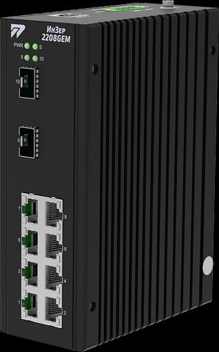 Управляемый коммутатор L2+ c 2 слотами 1000/2500Base-X SFP, 8 портами 10/100/1000Base-T(X) (разъем RJ45), два входа питания 12-57 В пост., рабочий диапазон температур -40..+70°С фото 1
