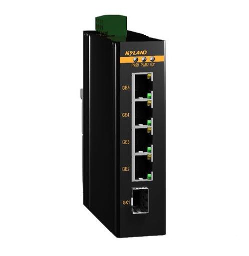 Неуправляемый коммутатор c 1 слотом 1000Base-X SFP, 4 портами 10/100/1000Base-T(X) (разъем RJ45), два входа питания 18-30 В перем. или 12-48 В пост., рабочая температура от -10 до 60⁰C фото 1