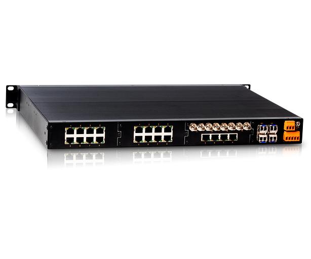Коммутатор 2 уровня с 4 слотами 1000Base-X SFP, 24 портами 10/100BaseTx (разъем RJ45), два входа питания 110-240 В перем. или 110-220 В пост. фото 1