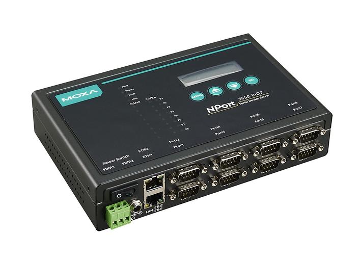 8-портовый преобразователь RS-232/422/485 в Ethernet в настольном исполнении c изоляцией 2 КВ фото 1