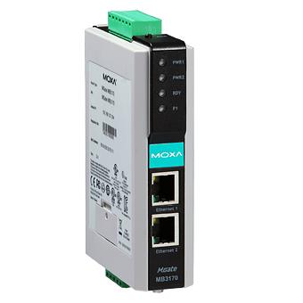 1-портовый преобразователь Modbus RTU/ASCII (RS-232/422/485) в Modbus TCP в промышленном исполнении с изоляцией 2 кВ, с расширенным диапазоном температур фото 1