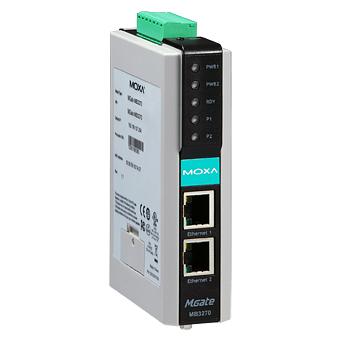 2-портовый преобразователь Modbus RTU/ASCII (RS-232/422/485) в Modbus TCP в промышленном исполнении с изоляцией 2 кВ, с расширенным диапазоном температур фото 1