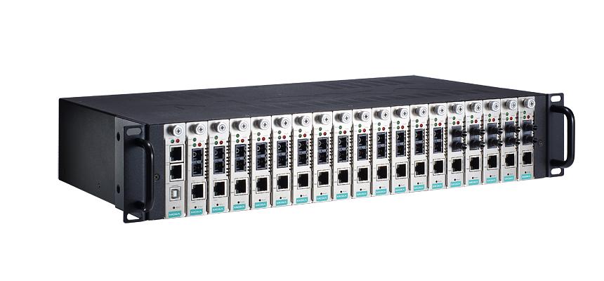 Шасси модульного преобразователя интерфейсов с блоком питания переменного тока, 18 слотов и модуль CSM-MN01 (модуль управления CSM-MN01 предустановлен, 18 свободных слотов - на передней панели, 2 слота для установки модулей пита фото 1