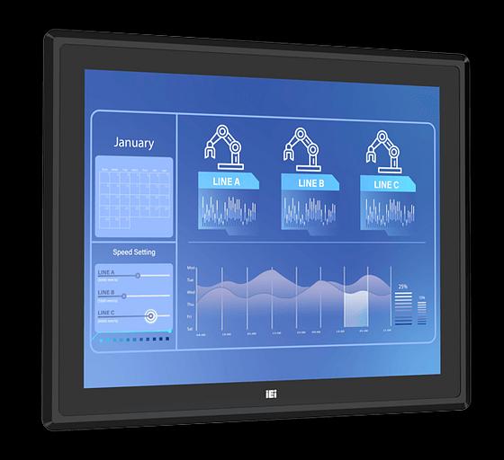 Безвентиляторный панельный компьютер iEi PPC2-C17-EHL-J1/8G Дисплей 17" (SXGA) с проекционно-ёмкостным сенсорным экраном; антибликовое покрытие (AG), IP65 (передняя панель), процессор Intel Celeron J6412 (Elkhart Lake),TDP 10W, 8GB LPDDR4x (распаяна), пи фото 1