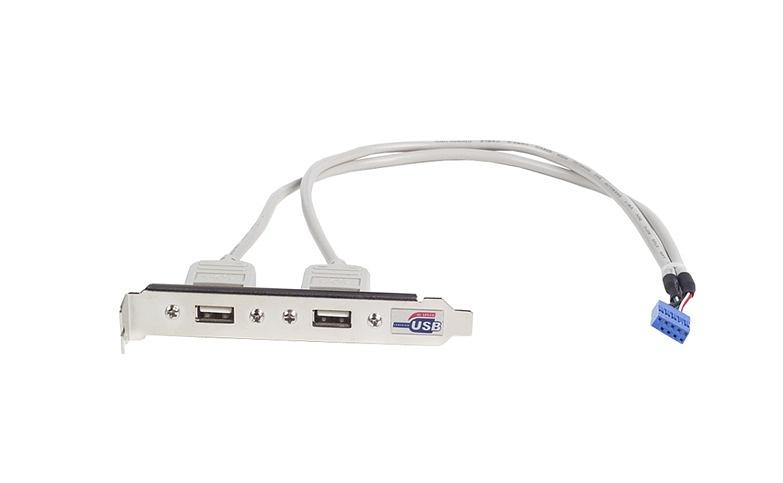 Кабель 5938A808020E, USB2. 0 (DP2.54), 2 x USB 2.0 кабель с кронштейном P=2.54 мм, L=400 мм фото 1