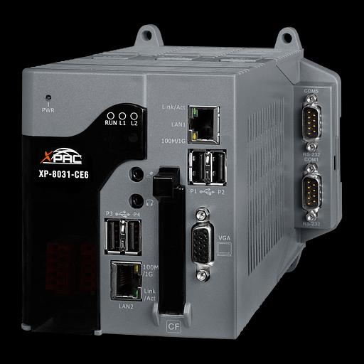 Контроллер с процессором x86 dual-core 1 ГГц, 2 Гб DDR3 SDRAM, 32 Гб Flash, 3 x RS-232, 1 x RS-485, 1 x RS-232/485, 1 x VGA, 2 x Gigabit Ethernet (RJ-45), 4 x USB 2.0, 8 Гб CF, без слотов расширения, Windows CE 6.0 фото 1