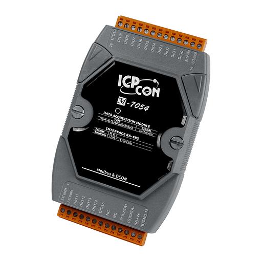 Модуль с 16 каналами изолированного универсального дискретного ввода/вывода (DI: Сухой контакт, Source, DO: Sink, 5~30 В пост., 100 мА), протокол Modbus RTU фото 1