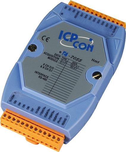 Модуль с 8 каналами изолированного дискретного ввода (Сухой/Мокрый контакт, 10~50 В пост.) и 8 каналами изолированного дискретного вывода (Source, 10~40 В пост.), протокол DCON фото 1