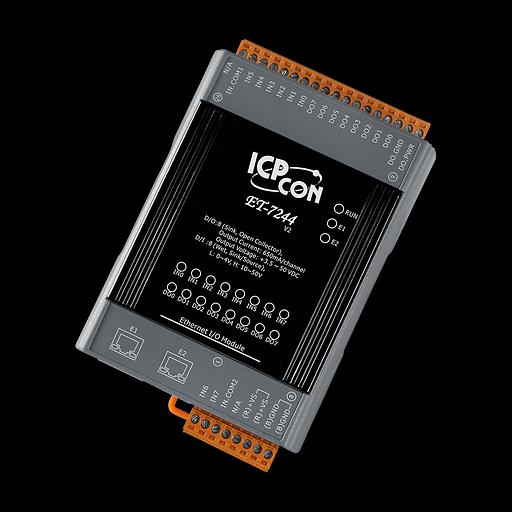 Ethernet-модуль с 8 каналами изолированного дискретного вывода типа Sink, "открытый коллектор", и 8 каналами изолированного дискретного ввода, со встроенным 2-портовым Ethernet-коммутатором фото 1