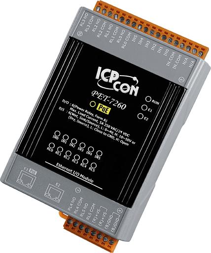 Ethernet-модуль с 6 каналами реле и 6 каналами дискретного ввода, со встроенным 2-портовым Ethernet-коммутатором, с возможностью питания по PoE фото 1