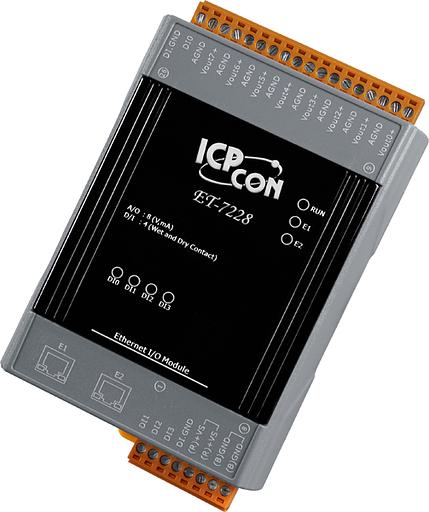 Ethernet-модуль с 8 каналами аналогового вывода, со встроенным 2-портовым Ethernet-коммутатором фото 1