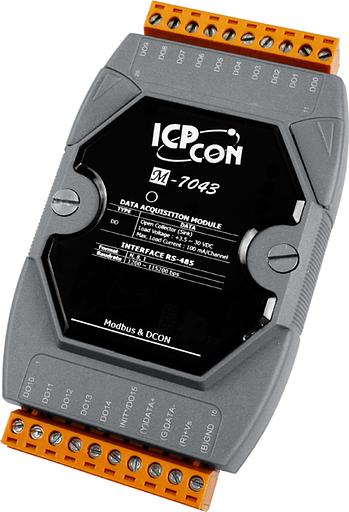 Модуль с 16 каналами неизолированного дискретного вывода (Sink, 10~30 В пост.), протокол Modbus RTU фото 1