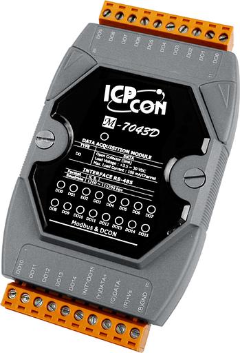 Модуль с 16 каналами неизолированного дискретного вывода (Sink, 10~30 В пост.), с индикацией, протокол Modbus RTU фото 1