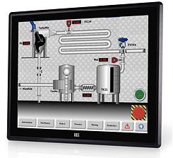 Промышленный монитор DM-F19A/PC, дисплей 19" SXGA, 1280 х 1024, 350 кд/м2, проекционно-емкостный сенсорный дисплей (USB), антибликовое покрытие, питание 9~36 В DC фото 1