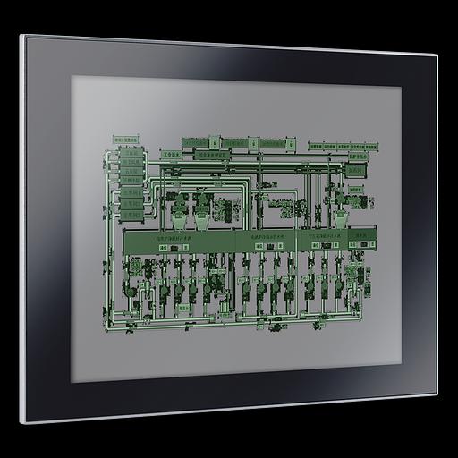 Промышленный монитор Nodka PANEL5000-C172-L с проекционно-емкостным сенсорным экраном. Дисплей 17", True Flat (плоскопанельный дизайн), пылевлагозащита передней панели IP65, металлический корпус. фото 1