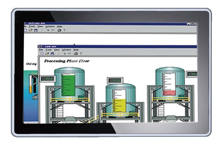 Промышленный монитор Axiomtek P624-C-DC, дисплей 23.8" FHD (450 Нит) с проекционно-ёмкостным экраном. IP65 (передняя панель), Видеоинтерфейсы VGA, HDMI, DisplayPort. Питание 24В DC. фото 1
