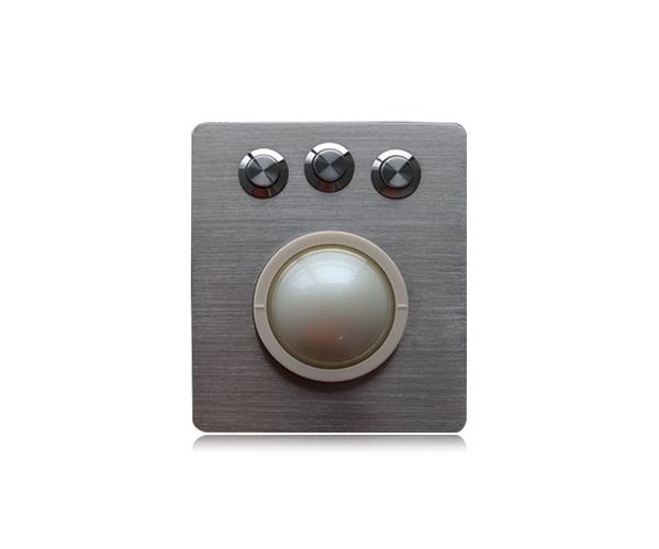 Промышленный трекбол K-TEK-B100-50-LTB-USB корпус из нерж. стали, трекбол IP65 с моющимся корпусом IP68, диаметр 50,0 мм. шар из белого эпоксидного пластика, настольный, USB, IP65 фото 1