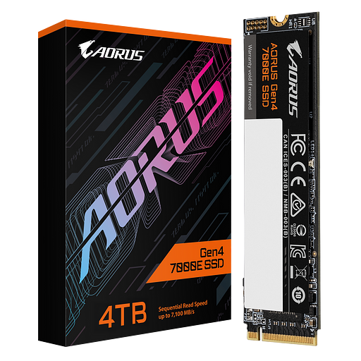 Твердотельный накопитель SSD AORUS M.2 2280 4TB AORUS 7000E Client SSD PCIe Gen4x4 with NVMe, 7100/6500, MTBF 1.6M, 3D TLC NAND, 3000TBW, 0,41DWPD, RTL фото 4