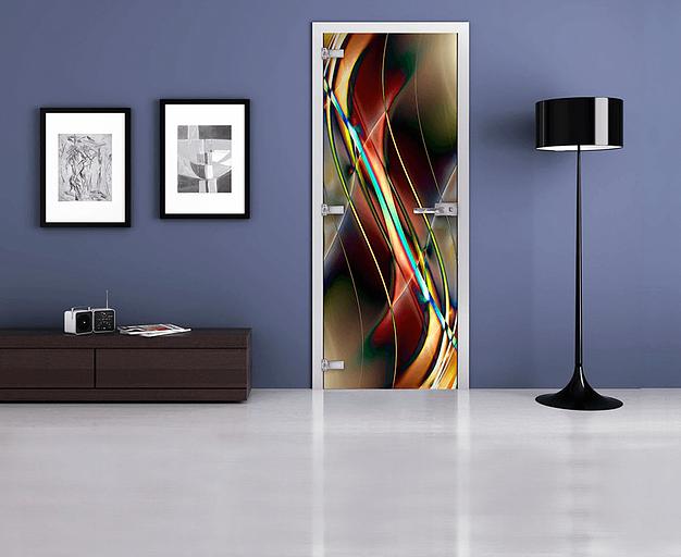 Стеклянная межкомнатная дверь «Abstraction-15» опт фото 1