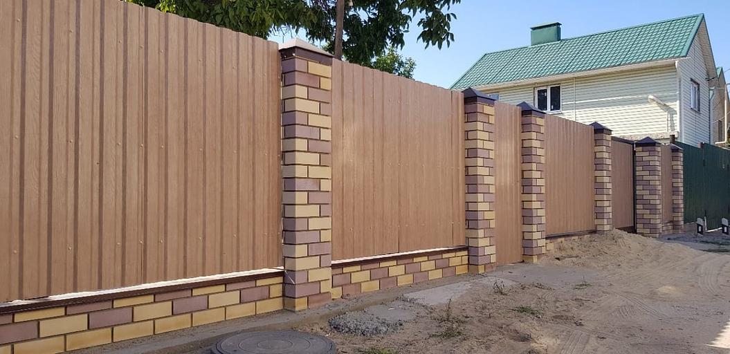 Комбинированные заборы опт фото 1