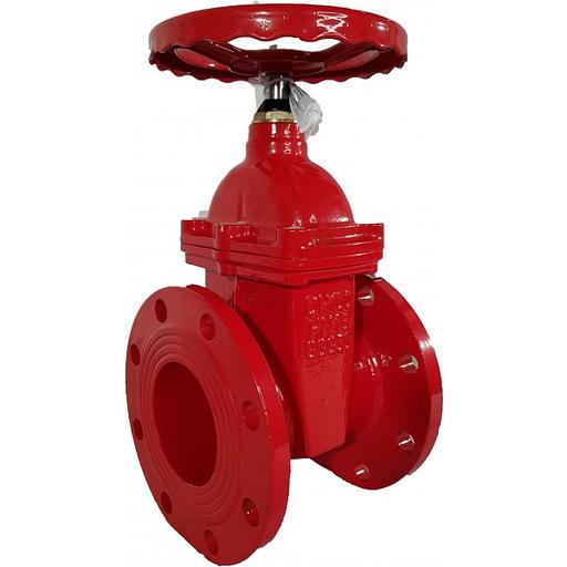 Задвижка чугунная VOC4241R МЗВГ обрезиненный клин Ду 125 Ру16 до +110 фланцевая красная Tecofi VOC4241R-00EP0125 фото 1