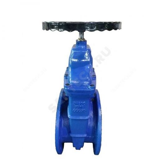 Задвижка чугунная 30ч39р МЗВ обрезиненный клин Ду 200 Ру16 фланцевая гайк чёрн/штур фото 2