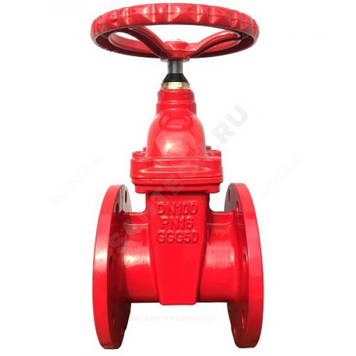 Задвижка чугунная 30ч39р МЗВГ обрезиненный клин с гайкой и направляющими клина Ду 80 Ру16 до +150 фланцевая фото 2