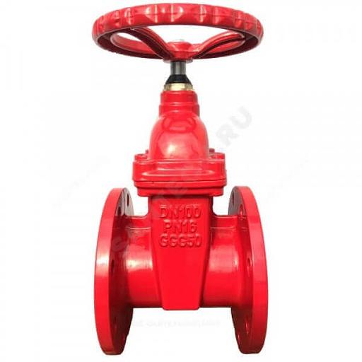 Задвижка чугунная 30ч39р МЗВГ обрезиненный клин с гайкой и направляющими клина Ду 150 Ру16 до +150 фланцевая фото 2