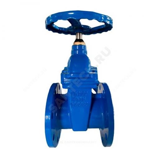 Задвижка чугунная 30ч39р МЗВ обрезиненный клин с гайкой и направляющими клина Ду 100 Ру16 до +120 фланцевая фото 2