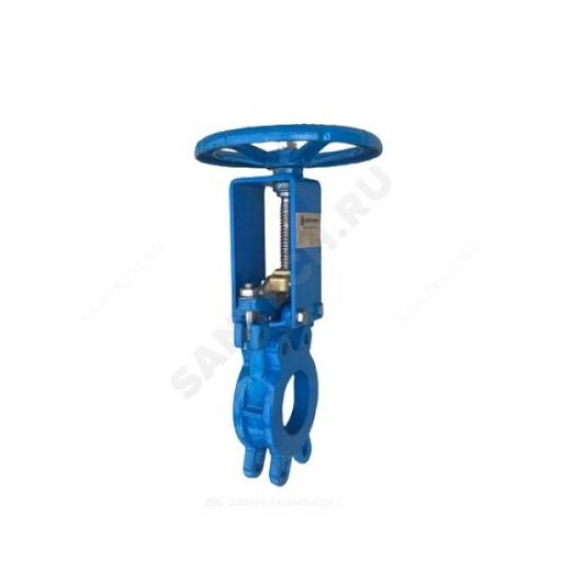 Задвижка шиберная двусторонняя чугунная Ду 80 Ру10 межфланцеваяанцевая со штурвалом уплотнение: NBR Benarmo фото 5