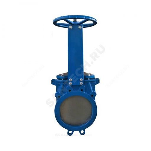 Задвижка шиберная двусторонняя чугунная Ду 200 Ру10 межфланцеваяанцевая со штурвалом уплотнение: NBR Benarmo фото 2