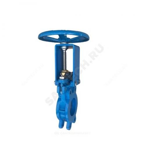 Задвижка шиберная двусторонняя чугунная Ду 200 Ру10 межфланцеваяанцевая со штурвалом уплотнение: NBR Benarmo фото 9