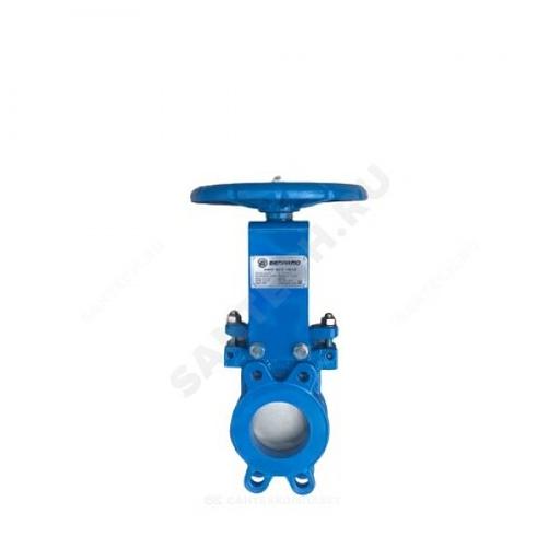 Задвижка шиберная двусторонняя чугунная Ду 250 Ру10 межфланцеваяанцевая со штурвалом уплотнение: NBR Benarmo фото 3