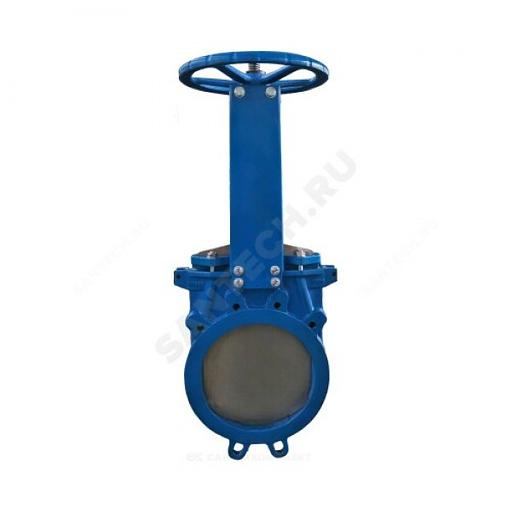 Задвижка шиберная двусторонняя чугунная Ду 800 Ру2 межфланцеваяанцевая с редуктором уплотнение: NBR Benarmo фото 2