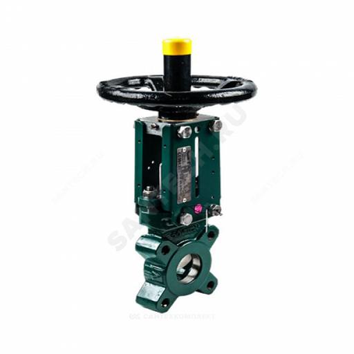 Задвижка шиберная односторонняя чугунная VG3400-00NI Ду 80 Ру10 межфланцеваяанцевая со штурвалом уплотнение: нитрил Tecofi VG3400-00NI0080 фото 6