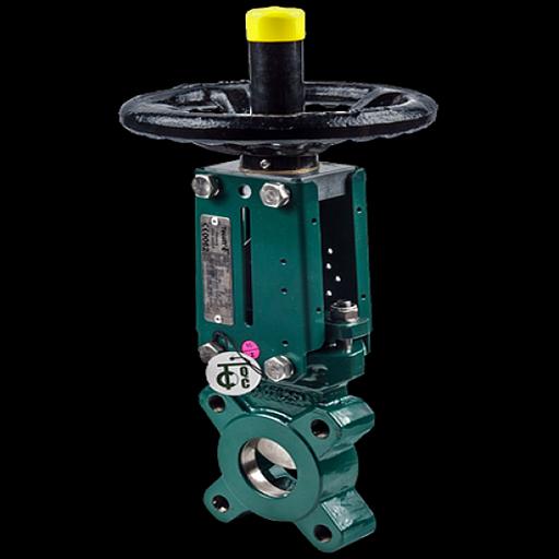 Задвижка шиберная односторонняя чугунная VG3400-00NI Ду 125 Ру10 межфланцеваяанцевая со штурвалом уплотнение: нитрил Tecofi VG3400-00NI0125 фото 1