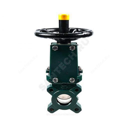 Задвижка шиберная односторонняя чугунная VG3400-00NI Ду 125 Ру10 межфланцеваяанцевая со штурвалом уплотнение: нитрил Tecofi VG3400-00NI0125 фото 3